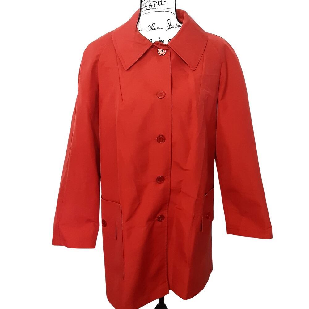 Vintage 1960s DuPont Rain or Shine Raincoat Rust Red Rain Slicker Chore Jacket
